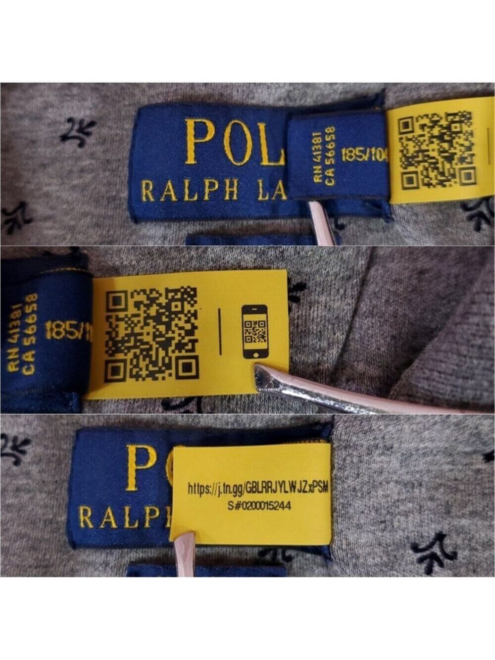 Polo Ralph Lauren Polo Shirt Mens XL Long Sleeve Gray Geometric AOP Classic Fit - Picture 11 of 15